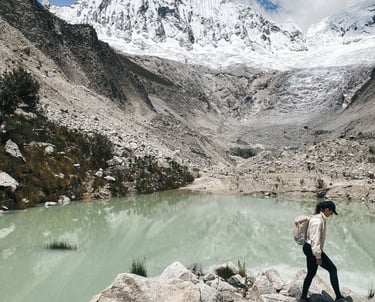 Laguna Llaca  in the Andes Mountains of Peru, South America