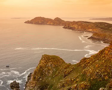 Vue panoramique sur une des Iles en Galice en Espagne