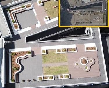 Rooftop decks and landscaping