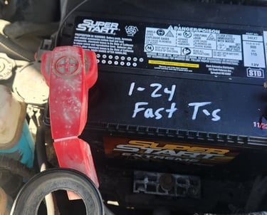 flooded cell battery installed in a car by Fast T's Mobile Battery Services in West Des Moines Iowa 