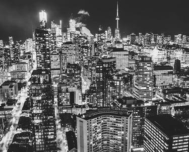 Toronto, night-time city view