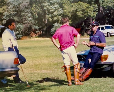 Peter Pickering snaps polo newcomers getting advice from Ross Leighton