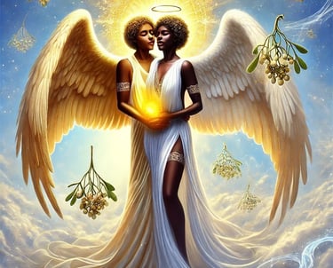 a woman holding a heart shaped object in front of a sky