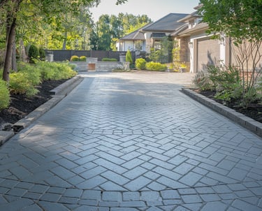 A professionally finished brick driveway