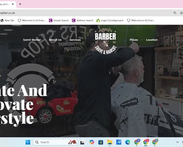 Samir Barber shop Website Croydon