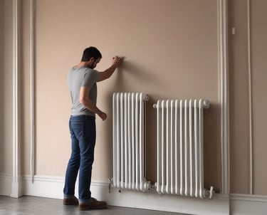 A close-up of a maintenance technician checking an air conditioning unit.