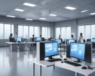 A white mask with distinct black features is placed on an open server tray in a data center or server room. The server is equipped with various LED indicators and network ports, suggesting an active setup.