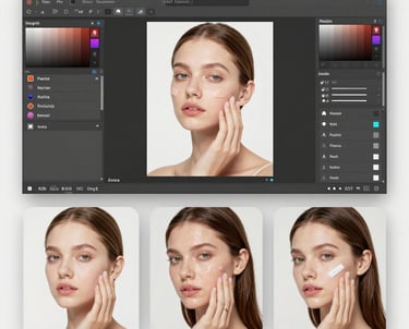 black blue and yellow textRetouch4.me is a set of AI-powered software tools for photo retouching.ile