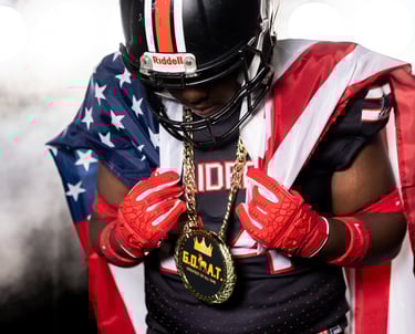 Levi receiving the Goat Award for outstanding achievement on the foorball Field!