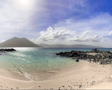Pristine white sand beach on Kepa Island in alor