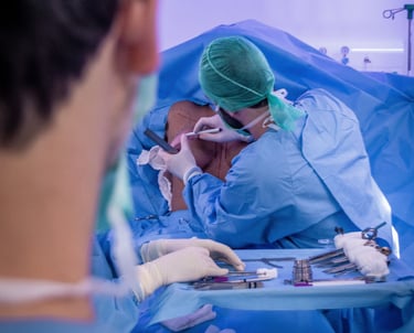 Marcação durante cirurgia de mastopexia