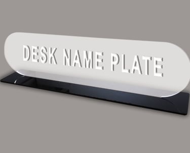 oval desk name plate