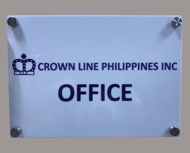 Crown Line Philippines INC office sign