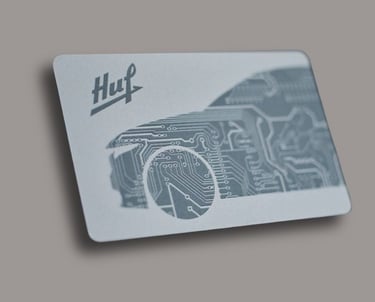PVC nfc card with a design of a car in a circuit design