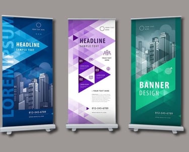 3 pull up banner with for mockups