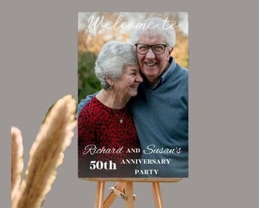 Richard and susan 50th anniversary sign