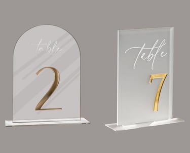 Clear table numbers with number 2 and 7