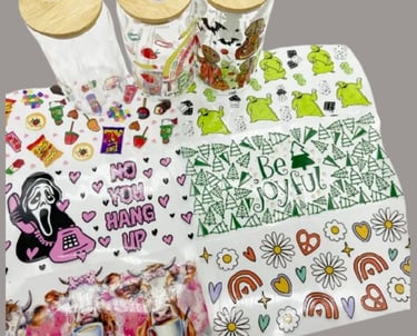 UV dtf transfer stickers with various designs