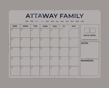 Attaway family writing board