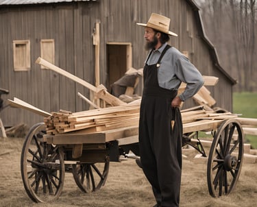 Amish Pole Barn Worker