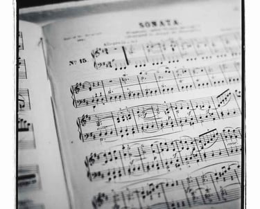 Music sheet with Beethoven's sonata s fine art photography piece for sale.