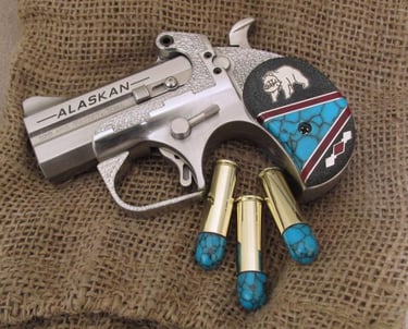 a custom made commemorative gun and bullet shells