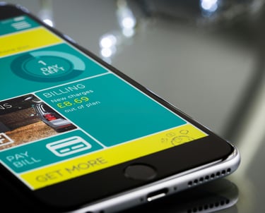 um exemplo de app funcionando em um celular