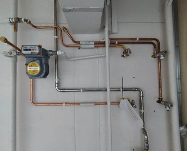 HDB gas meter installed on gas pipeline