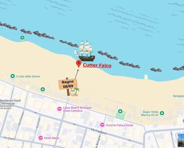 Cutter Falco mappa, bagno 68 e 69 Cattolica