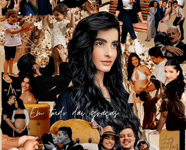 a collage of a woman with a baby