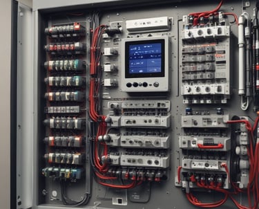 Electrician installing wiring inside a residential wall.