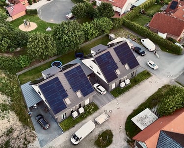 doppelhaushälfte solarmodule montage schrägdach