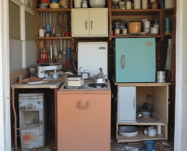 a kitchen with a refrigerator and a refrigerator freezer