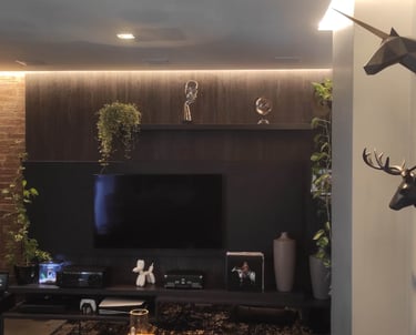 apartamento equipado com iluminação inteligente e home theater