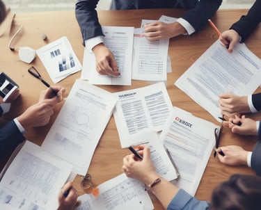 A professional team discussing tax strategies.