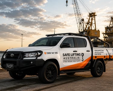 Safe Lifting Australia car on a site working on a crane inspection