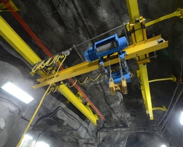 photo of underground crane during a crane service 