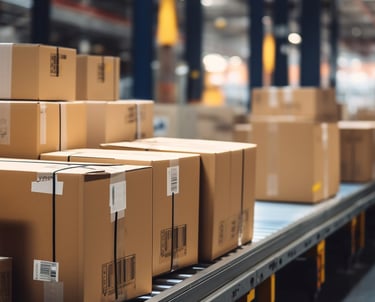 Cajas en los depósitos de almacenamiento de Pro Cargo