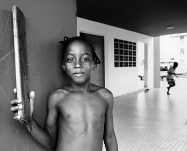 Enfants noirs cité quartier Guyane