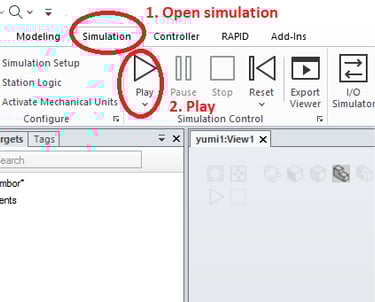 how to run simulation in robostudio