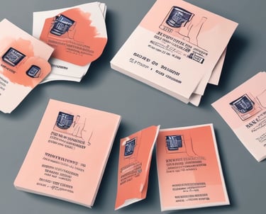 blue text on white paper