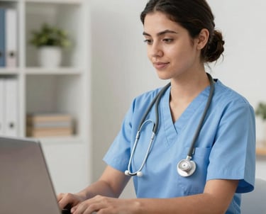 A warm scene of a caregiver gently assisting an elderly person with walking in a sunlit living room.