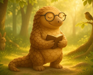 pangolin heureux avec son carnet