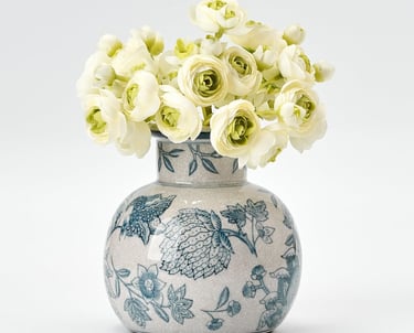 anthropology inspired vintage vase, damask vase