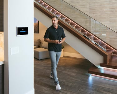 Modern Nice ELAN wall-mounted touch screen installation.
