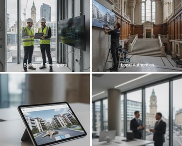 Commercial AV installation in a Manchester office featuring a wall-mounted display and video confere