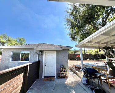 Detached, indoor home-office space with accessible private parking and bathrooms