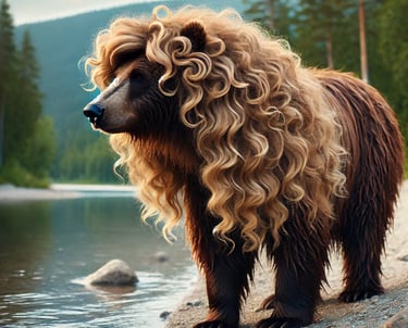 Oursonne avec cheveux