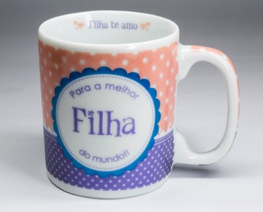 Caneca de Porcelana Chocolate Grande Personalizada 330ml