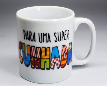 Caneca de Porcelana Chocolate Grande Personalizada 330ml